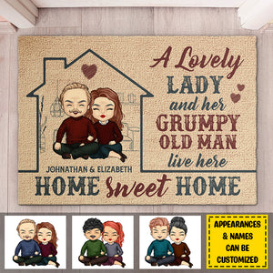 Sweet Home - Tapis décoratif personnalisé - Cadeau pour couple, mari et femme