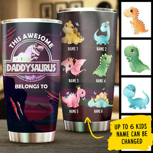 This Awesome Dad Belongs To - Gift for Dad - Personalized Tumbler.