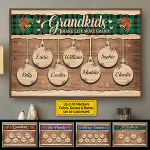 Merry Christmas With Our Family - Personalized Horizontal Poster.