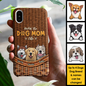 Vivre la vie de maman chien - Cadeau pour maman chien, coque de téléphone personnalisée