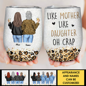 Telle mère, telle fille, unies pour toujours - Cadeau pour maman, verre à vin personnalisé