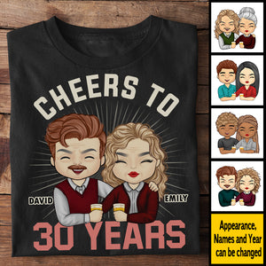 Cheers To Many Years - Gift For Couples, Personalized T-shirt, Hoodie.