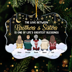 L'amour entre frères et sœurs - Décoration de Noël personnalisée en acrylique en forme de Benelux - Cadeau pour frères et sœurs, cadeau de Noël
