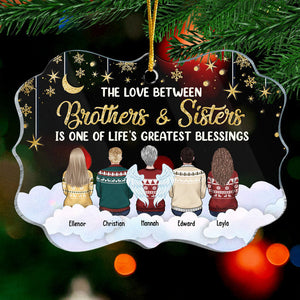 L'amour entre frères et sœurs - Décoration de Noël personnalisée en acrylique en forme de Benelux - Cadeau pour frères et sœurs, cadeau de Noël