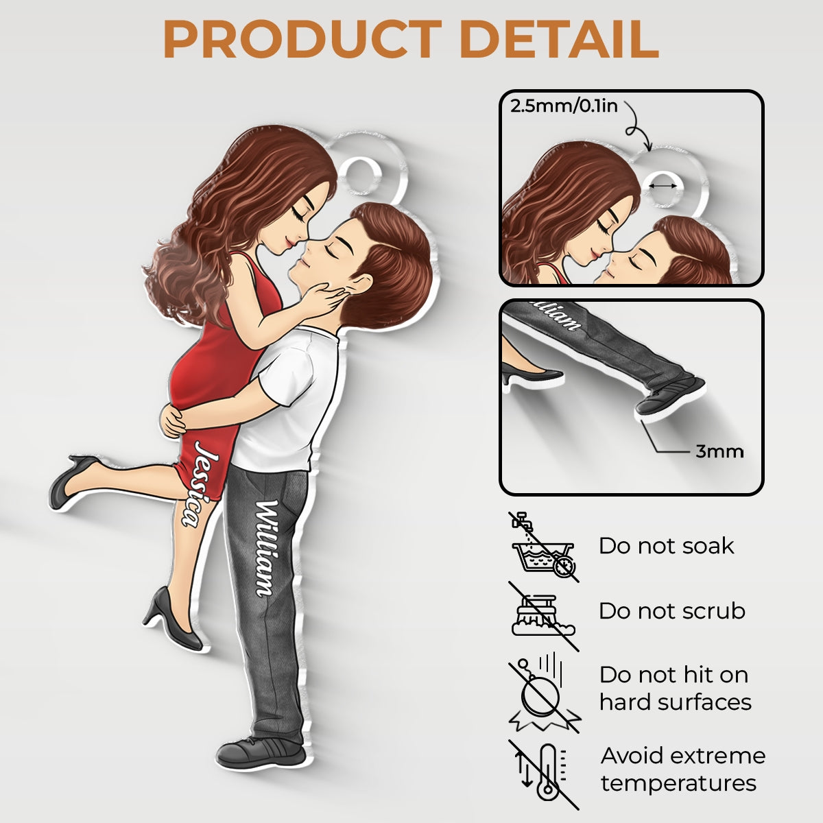 J'ai trouvé la pièce manquante - Ornement de voiture personnalisé pour couple - Forme personnalisée en acrylique - Cadeau pour mari et femme, anniversaire