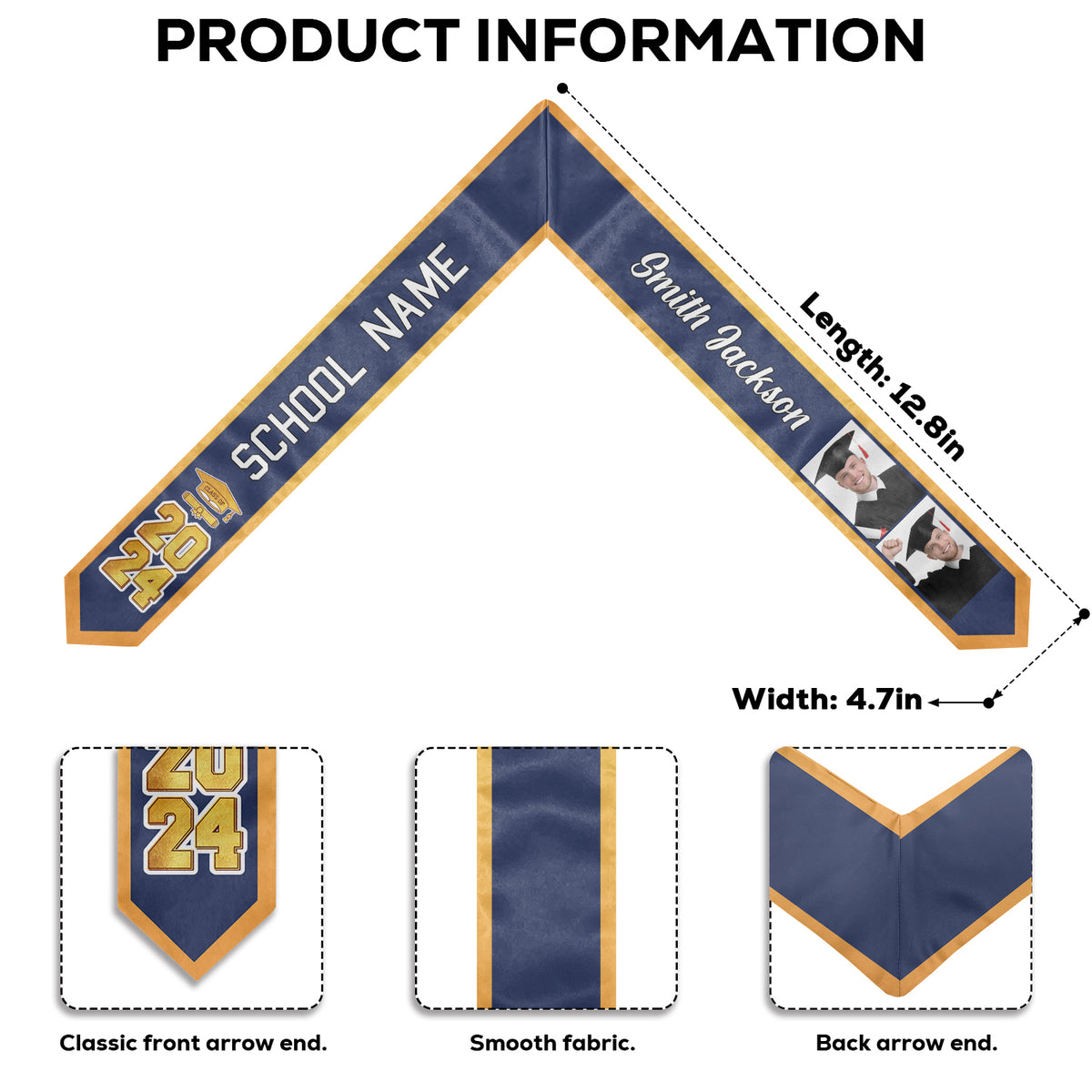 Class Of 2024 So Done - Personalized Custom Graduation Stole - Upload Image, Graduation Gift