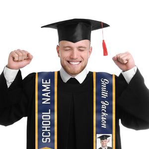 Class Of 2024 So Done - Personalized Custom Graduation Stole - Upload Image, Graduation Gift