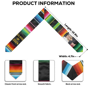 Étole de remise de diplôme personnalisée pour diplômés de la promotion 2024 : télécharger une image, cadeau de remise de diplôme