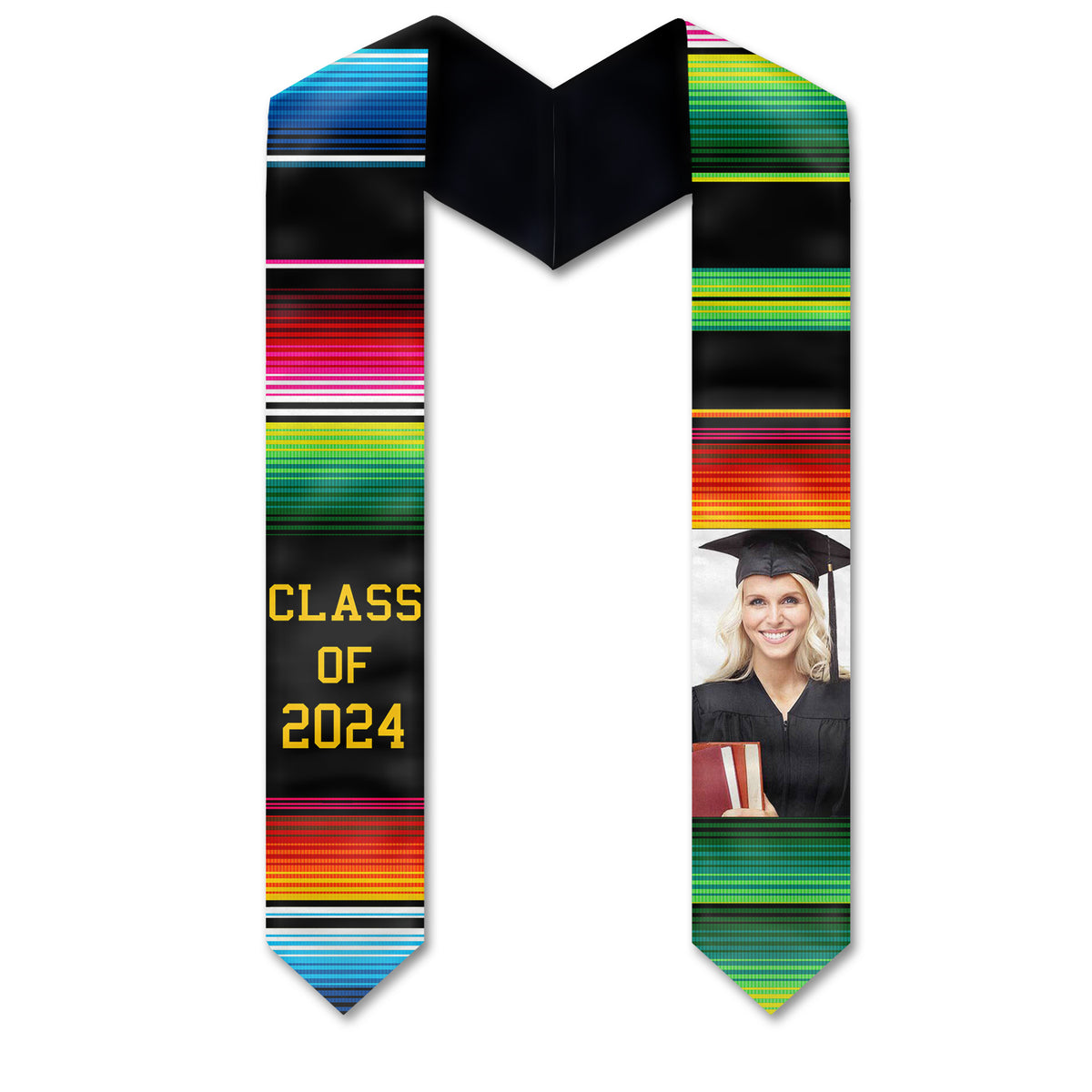 Étole de remise de diplôme personnalisée pour diplômés de la promotion 2024 : télécharger une image, cadeau de remise de diplôme