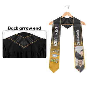 Class Of 2024 - Personalized Custom Graduation Stole - Upload Image, Graduation Gift