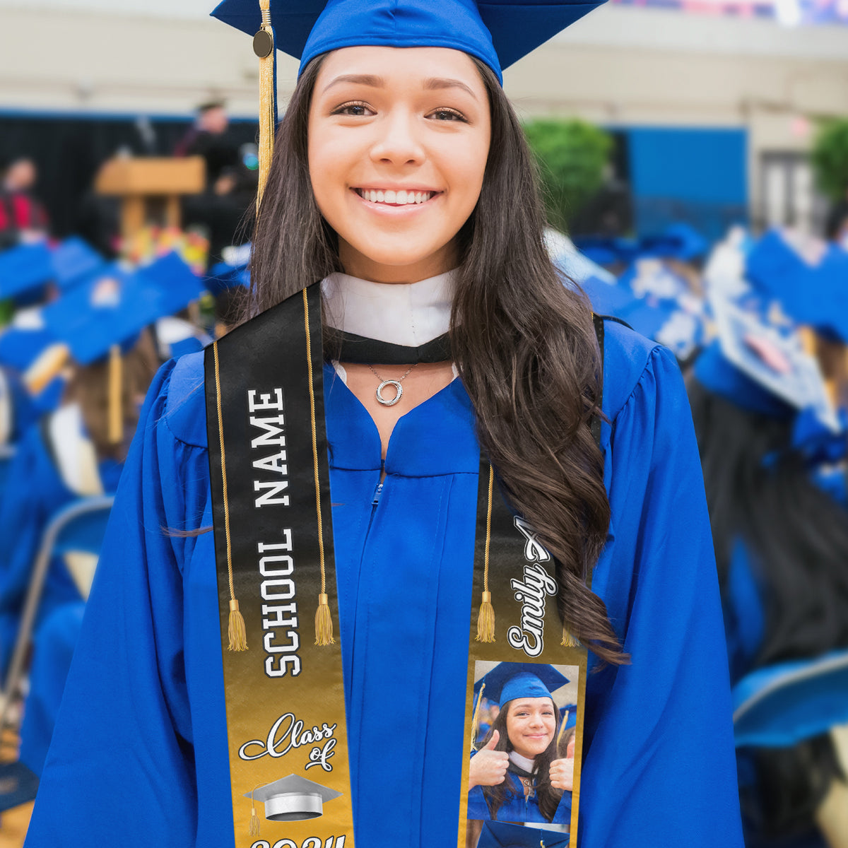 Class Of 2024 - Personalized Custom Graduation Stole - Upload Image, Graduation Gift