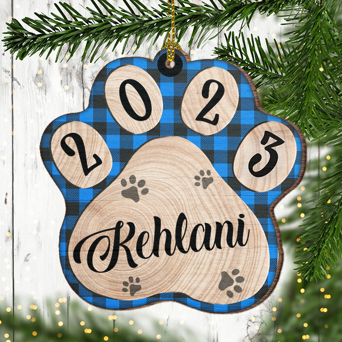 Patte de chien - Noël approche - Décoration de Noël en bois personnalisée en forme de patte