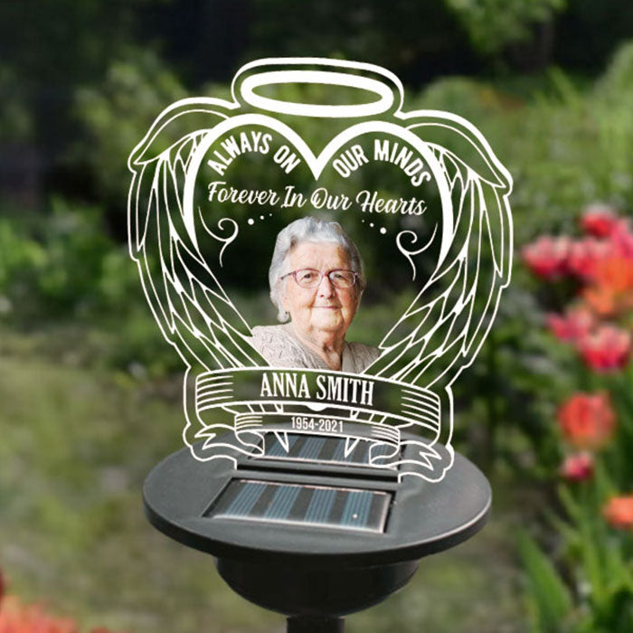Lampes solaires d'extérieur personnalisées, décorations de jardin, lampes solaires, décorations de cimetière pour tombe, décorations de tombe pour cimetière, cadeaux commémoratifs pour la perte d'une mère, cadeaux de condoléances pour la perte d'un père