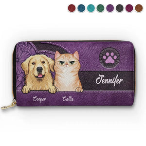 Les animaux de compagnie sont humanisants - Portefeuille long en cuir personnalisé pour chien et chat - Cadeau pour propriétaires et amoureux des animaux
