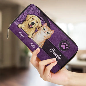 Les animaux de compagnie sont humanisants - Portefeuille long en cuir personnalisé pour chien et chat - Cadeau pour propriétaires et amoureux des animaux
