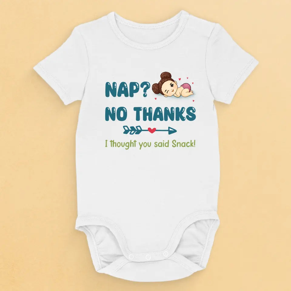 Sieste, non merci - Body bébé personnalisé pour la famille - Cadeau de fête des mères, de baby shower, pour la première maman