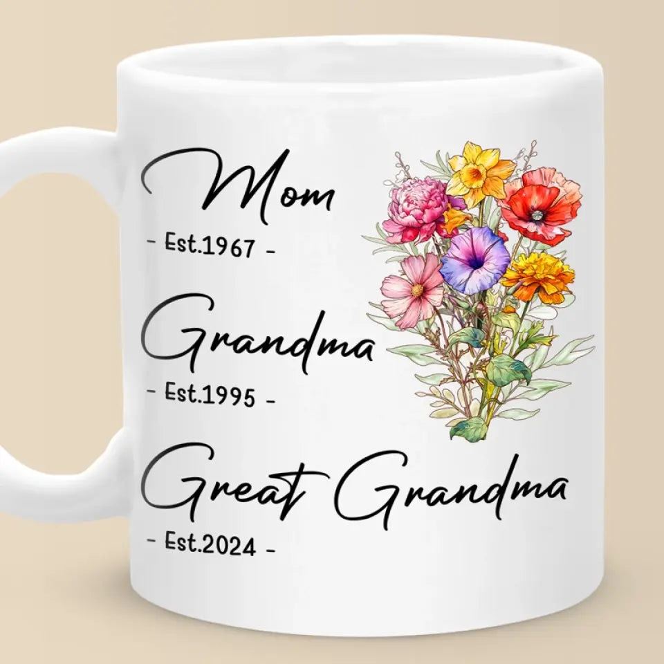 Le moment le plus important est le temps passé en famille - Mug personnalisé pour la famille - Cadeau pour maman, grand-mère