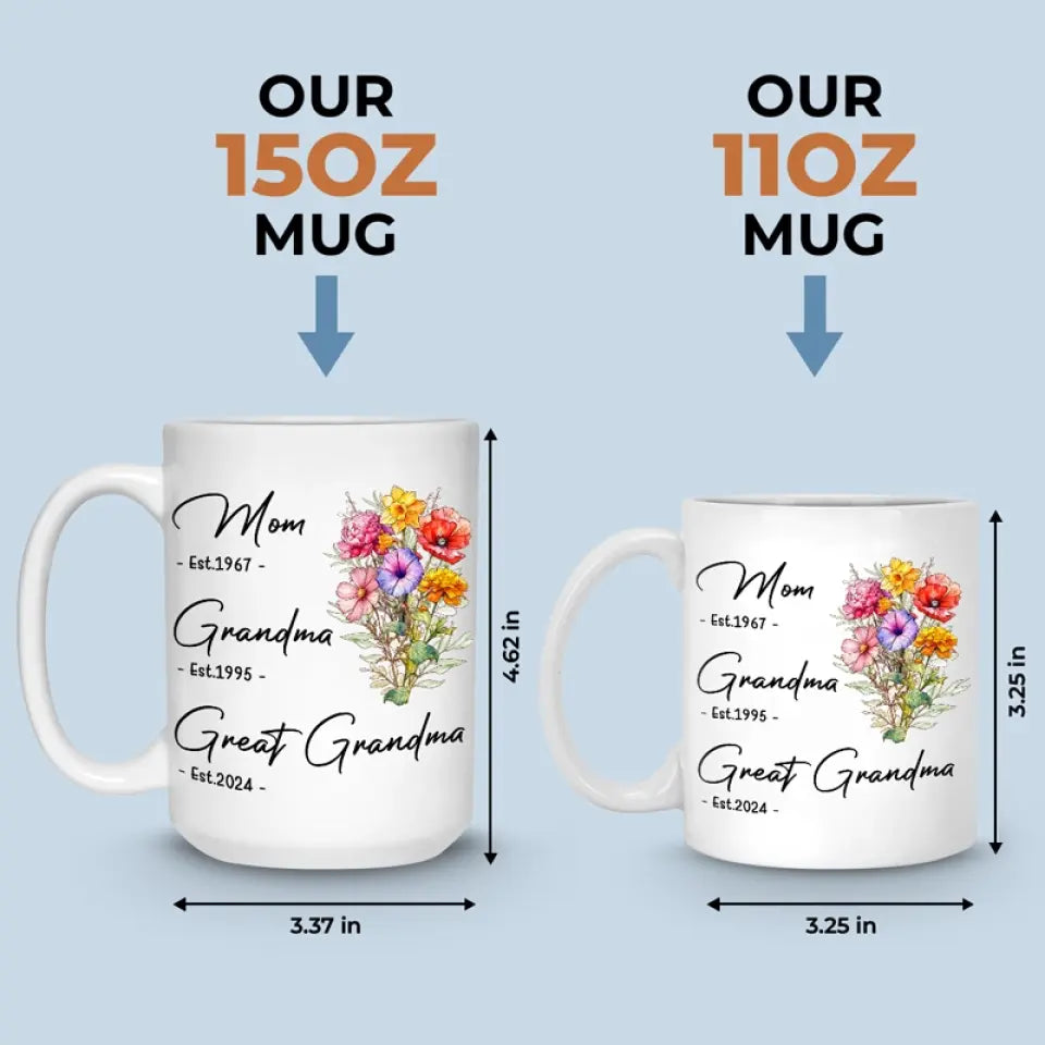 Le moment le plus important est le temps passé en famille - Mug personnalisé pour la famille - Cadeau pour maman, grand-mère