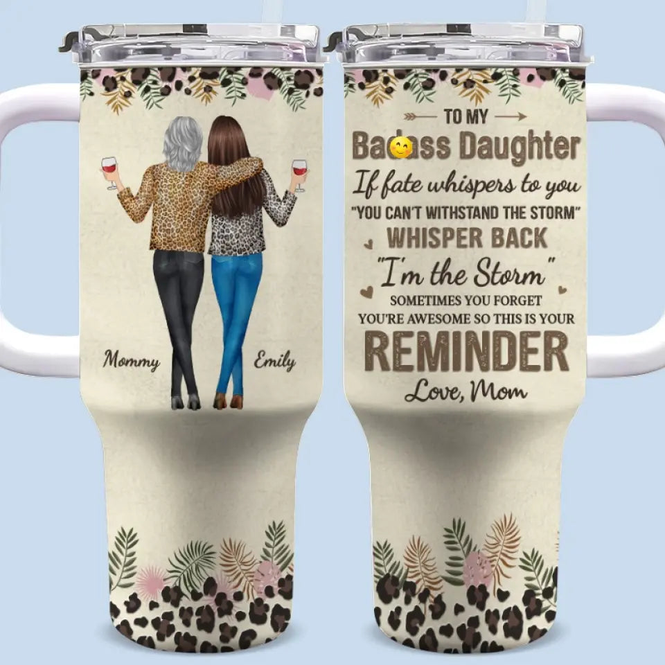 Parfois, on oublie qu'on est génial - Gobelet personnalisé en acier inoxydable de 40 oz avec poignée - Cadeau pour fille