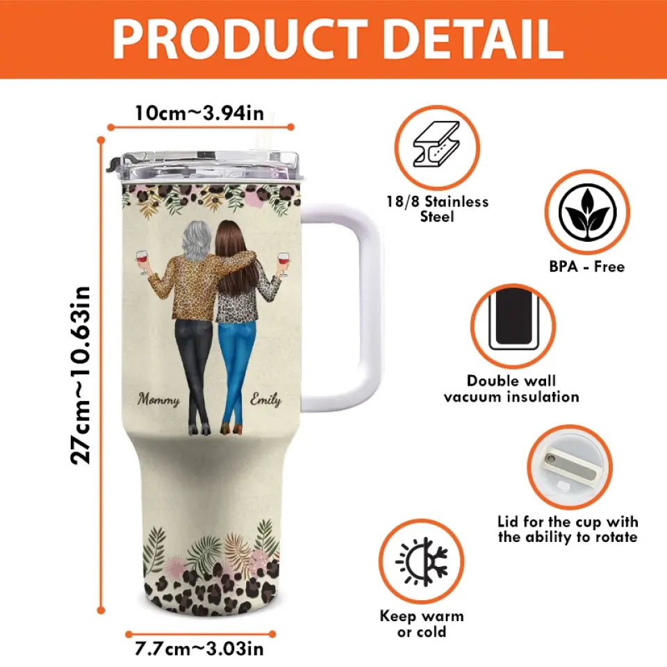 Parfois, on oublie qu'on est génial - Gobelet personnalisé en acier inoxydable de 40 oz avec poignée - Cadeau pour fille