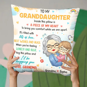 Je te serrerai dans mes bras - Oreiller personnalisé pour la famille - Cadeau de grand-mère