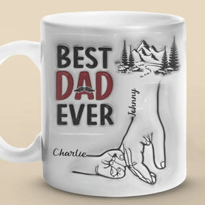 Meilleur papa du monde - Mug personnalisé avec effet gonflable en 3D - Cadeau pour la fête des pères, papa ou grand-père