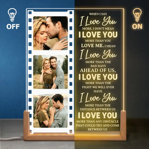 Photo personnalisée « Celui que mon âme aime » – Veilleuse LED 3D en noyer personnalisée pour couple – Cadeau pour mari et femme, anniversaire