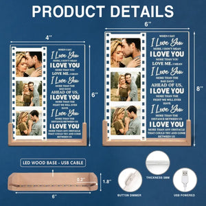Photo personnalisée « Celui que mon âme aime » – Veilleuse LED 3D en noyer personnalisée pour couple – Cadeau pour mari et femme, anniversaire