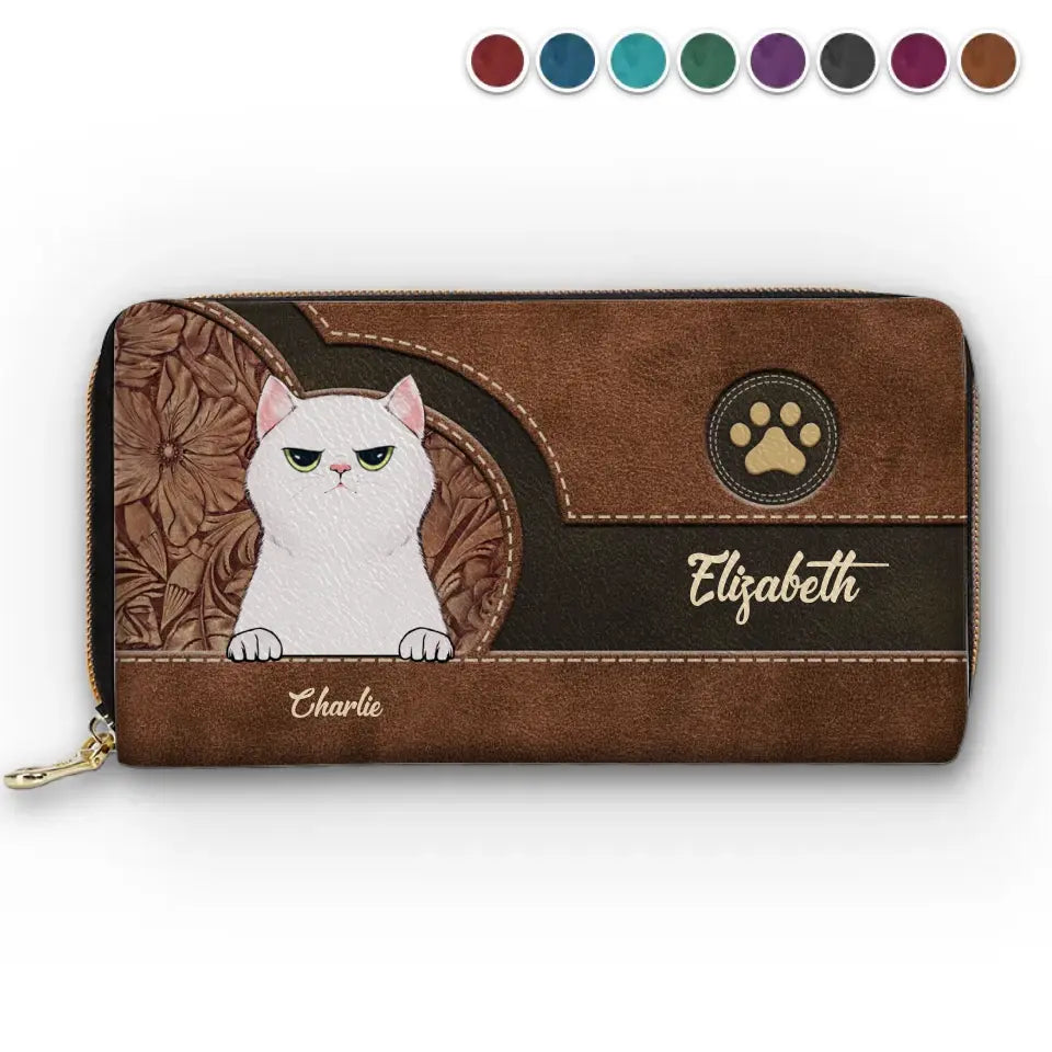 Les animaux de compagnie sont humanisants - Portefeuille long en cuir personnalisé pour chien et chat - Cadeau pour propriétaires et amoureux des animaux