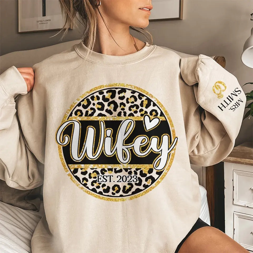 J'aime ma femme - Sweat-shirt unisexe personnalisé avec motif sur la manche - Cadeau pour mari et femme, anniversaire