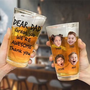 Photo personnalisée Je suis génial Merci - Verre à bière personnalisé pour la famille - Fête des pères, cadeau pour papa, grand-père