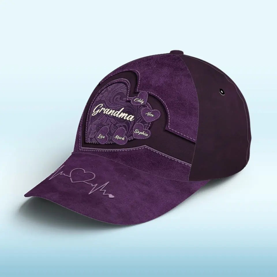 La meilleure maman promue grand-mère - Chapeau personnalisé familial, casquette classique à imprimé intégral - Cadeau pour maman et grand-mère