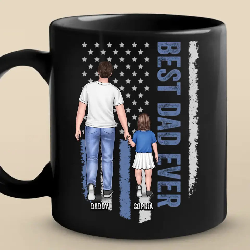 Avoir quelqu'un à aimer, c'est la famille - Tasse noire personnalisée pour la famille - Fête des pères, cadeau pour papa, grand-père