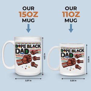 Nos cœurs battent à l'unisson - Mug personnalisé en 3D avec effet gonflé - Cadeau pour la fête des pères, papa, grand-père