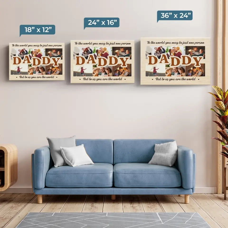 Photo personnalisée « J'aime la façon dont tu m'aimes » - Toile horizontale personnalisée pour la famille - Cadeau pour la fête des pères