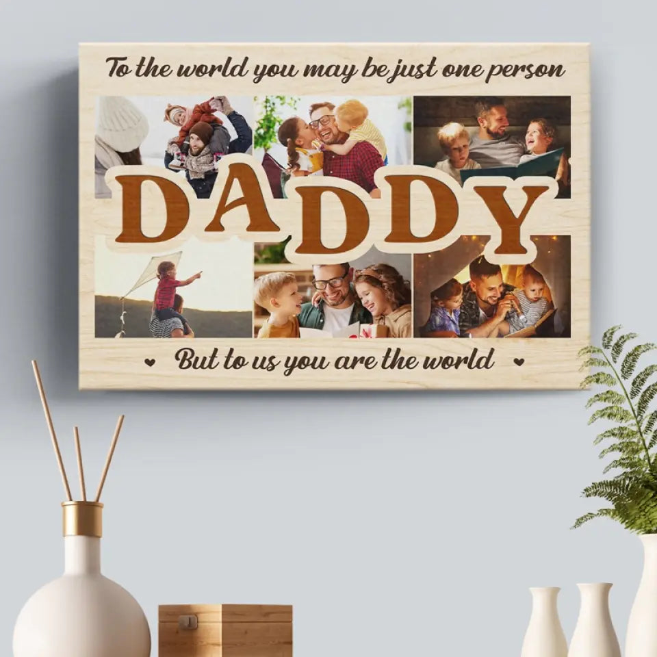 Photo personnalisée « J'aime la façon dont tu m'aimes » - Toile horizontale personnalisée pour la famille - Cadeau pour la fête des pères