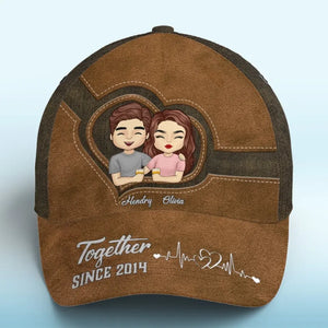 Ensemble depuis - Chapeau personnalisé pour couple, casquette classique à imprimé intégral - Cadeau pour mari et femme, anniversaire