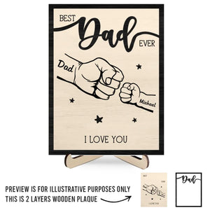 Un père est un banquier, comme le veut la nature - Plaque en bois personnalisée à 2 couches avec support pour la famille - Cadeau pour la fête des pères, papa et grand-père