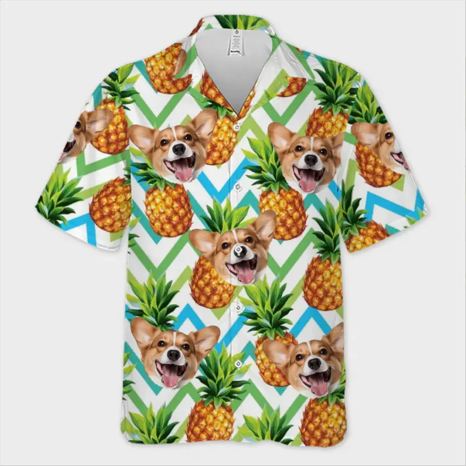 Photo personnalisée : Profitez pleinement de l'ambiance tropicale estivale ! T-shirt hawaïen unisexe personnalisé pour chien et chat ! Cadeau de vacances d'été, cadeau pour propriétaires d'animaux et amoureux des animaux.