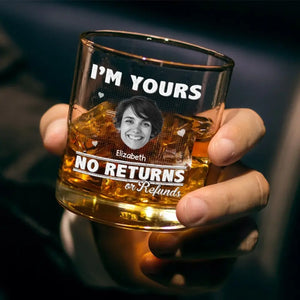 Verre à whisky personnalisé avec photo (pas de retour autorisé) - Cadeau pour couple, anniversaire