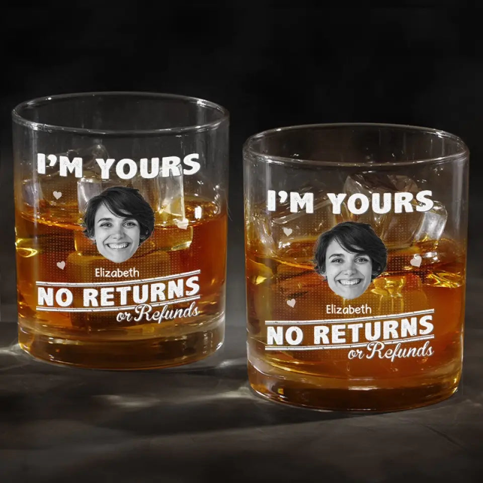 Verre à whisky personnalisé avec photo (pas de retour autorisé) - Cadeau pour couple, anniversaire
