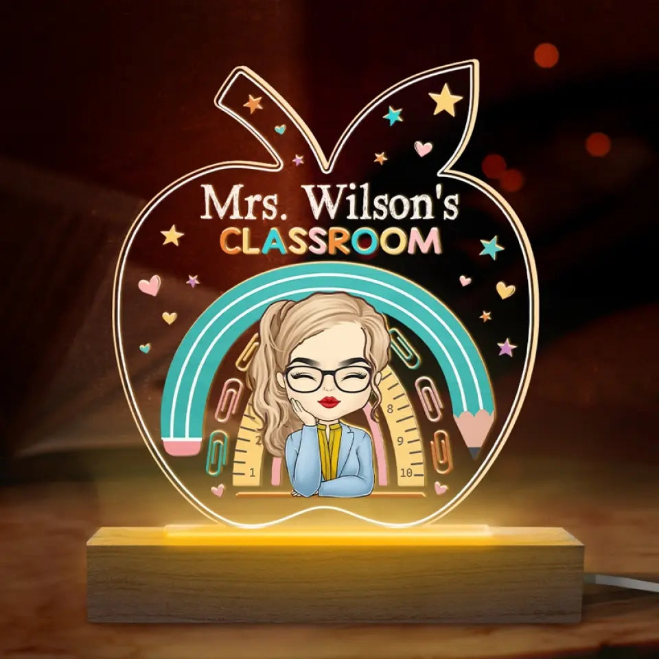 Tu appartiens à cet endroit - Lampe LED 3D personnalisée pour enseignant - Cadeau pour enseignant
