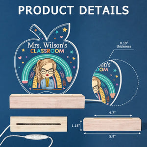 Tu appartiens à cet endroit - Lampe LED 3D personnalisée pour enseignant - Cadeau pour enseignant