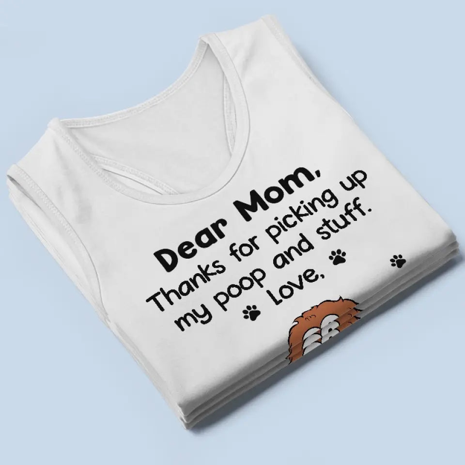 Merci d'avoir ramassé mes crottes et autres affaires - Débardeur et t-shirt dos nageur personnalisés pour chien - Cadeau de vacances d'été pour les propriétaires et les amoureux des animaux