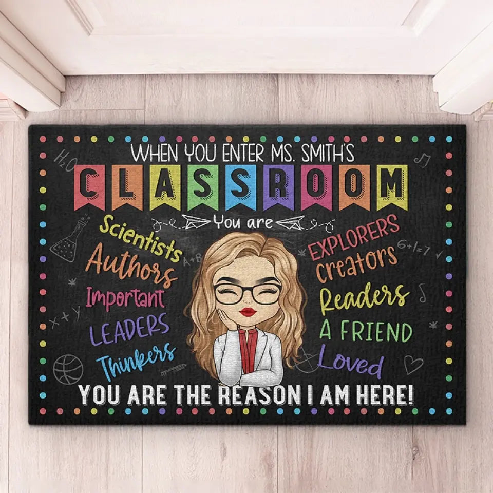 Tu es la raison pour laquelle je suis ici - Tapis décoratif personnalisé pour la maison - Cadeau de pendaison de crémaillère pour enseignant
