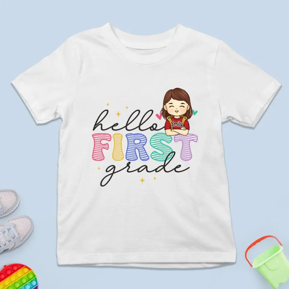 Bonjour CP - T-shirt enfant personnalisé - Cadeau de rentrée scolaire
