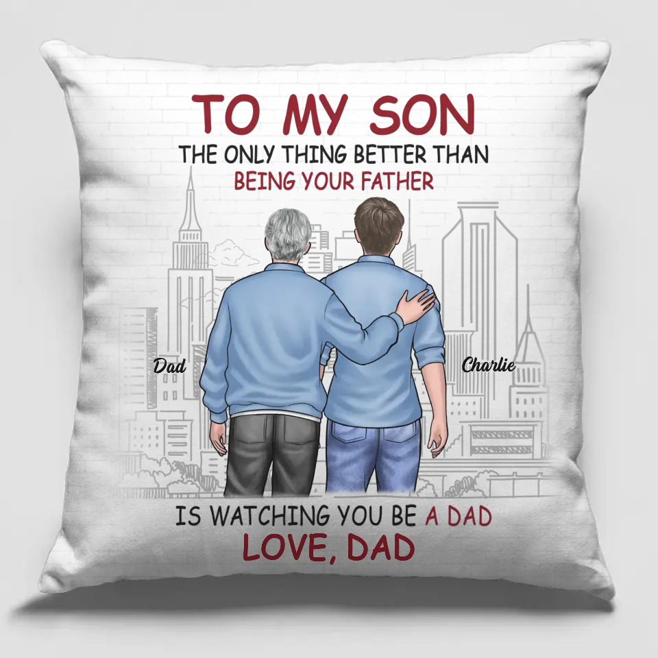 Être ton père - Coussin personnalisé pour la famille - Cadeau pour les membres de la famille