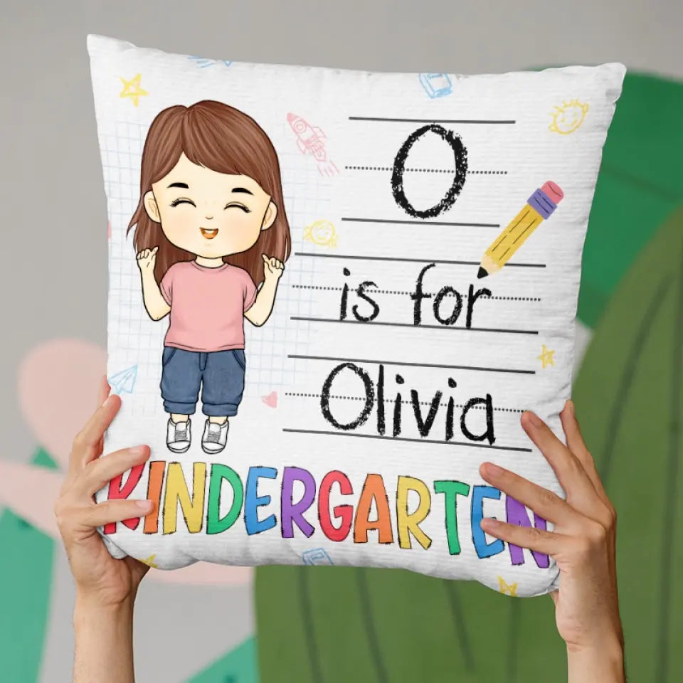Apprendre est une aventure - Coussin enfant personnalisé - Cadeau pour enfant, cadeau de rentrée scolaire