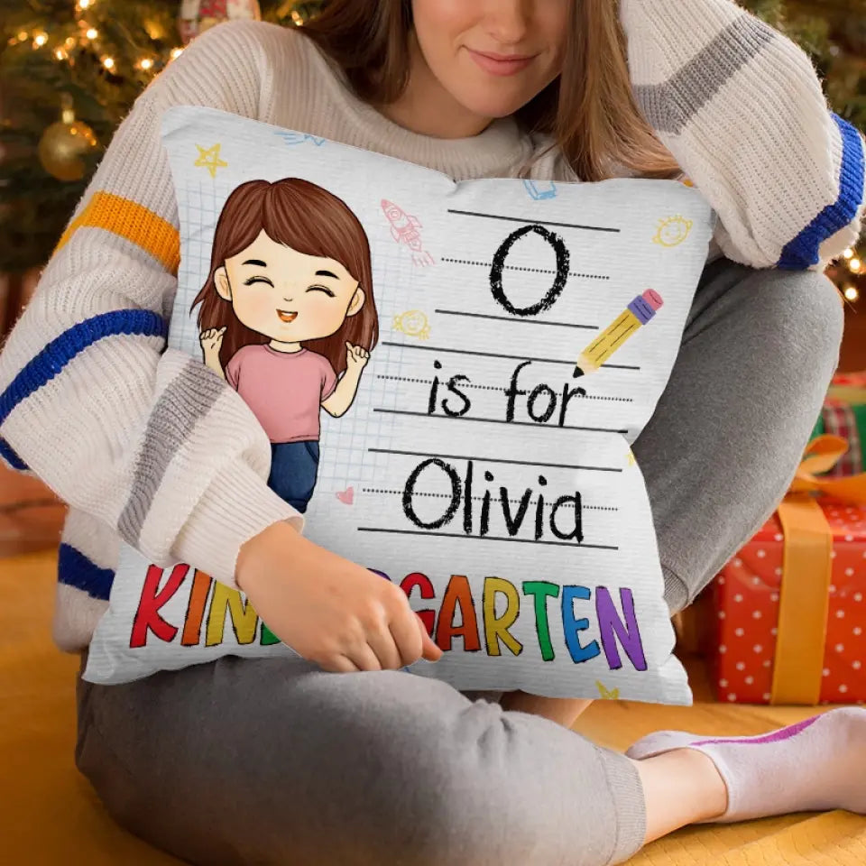 Apprendre est une aventure - Coussin enfant personnalisé - Cadeau pour enfant, cadeau de rentrée scolaire