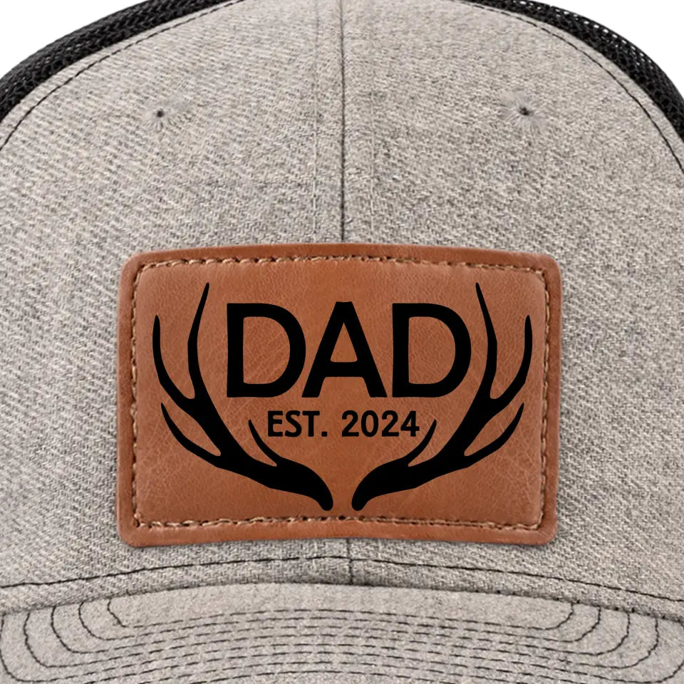 L'amour commence et finit avec un papa - Chapeau familial en cuir - Cadeau pour papa